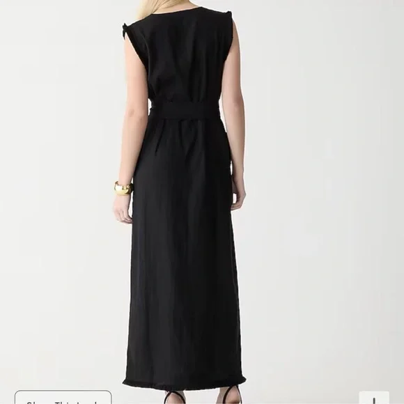 J Crew Linen Raw Hem Maxi Shirtdress - Picture 5 of 7